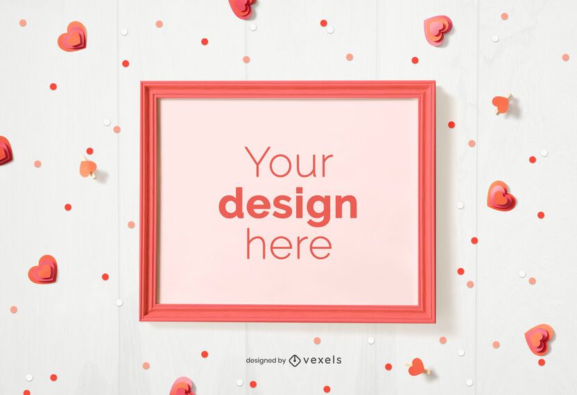 Valentine's day frame mockup Valentine's day frame mockup