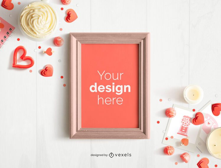 Valentine's day frame poster mockup Valentine's day frame poster mockup
