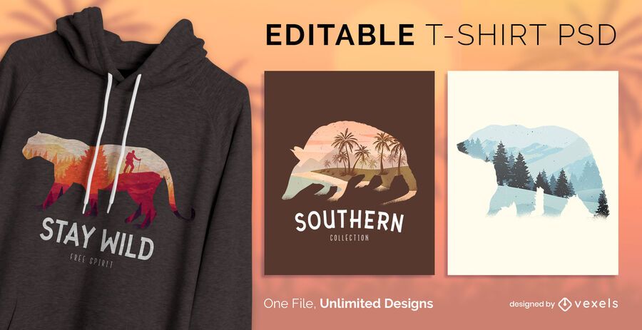 Wild life t-shirt design psd Wild life t-shirt design psd