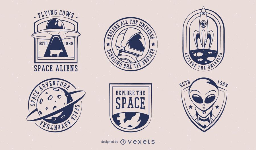 Space Badge Design Pack Space Badge Design Pack