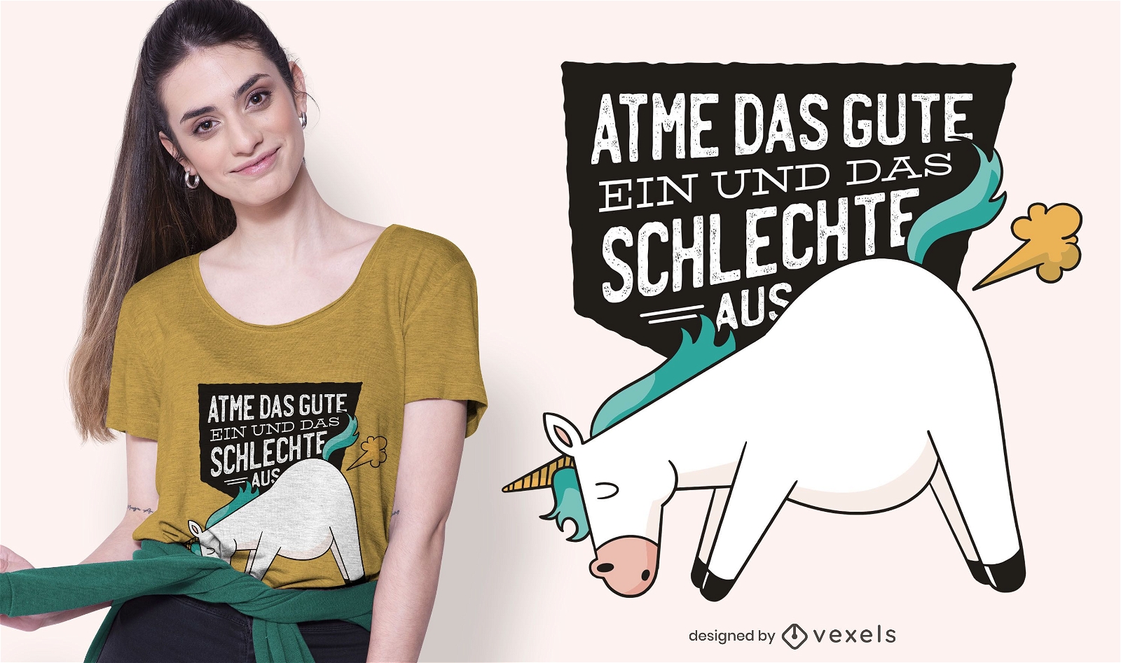 Unicorn Farts German T-shirt Design