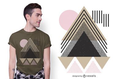 Diseño de camiseta de pirámide geométrica abstracta Diseño de camiseta de pirámide geométrica abstracta