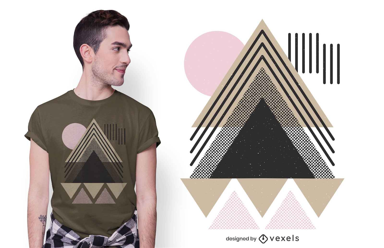 Design de camiseta em pirâmide geométrica abstrata