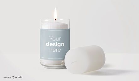 Diseño de maqueta de etiqueta de velas