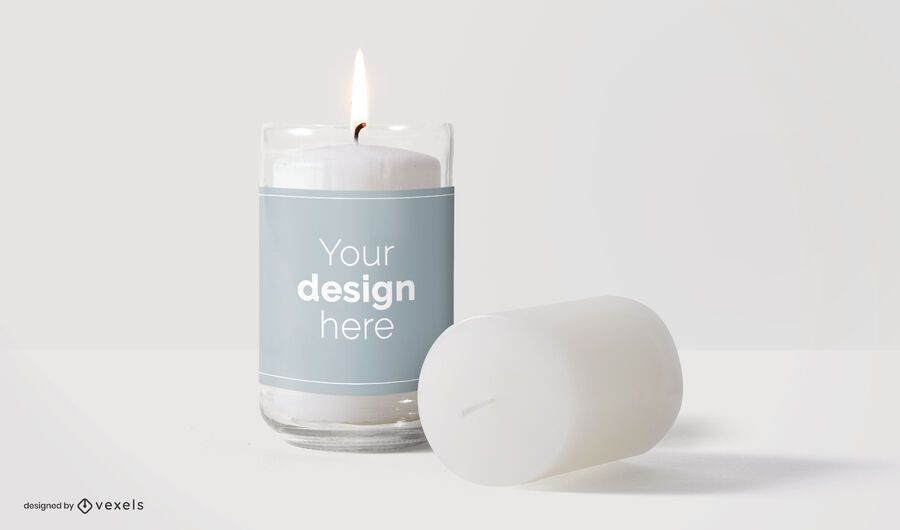 Candles label mockup design Candles label mockup design