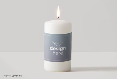 Candle label mockup design