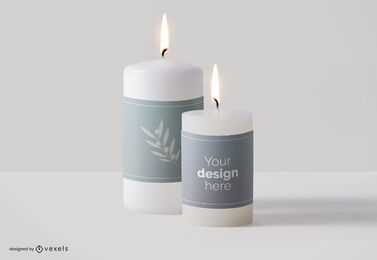 Diseño de maqueta de etiquetas de velas
