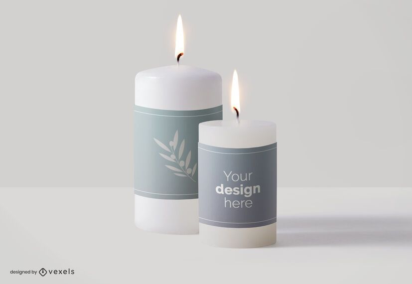 Diseño de maqueta de etiquetas de velas Diseño de maqueta de etiquetas de velas