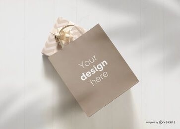 Paper bag present mockup design