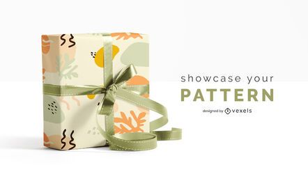 Gift wrap pattern mockup design