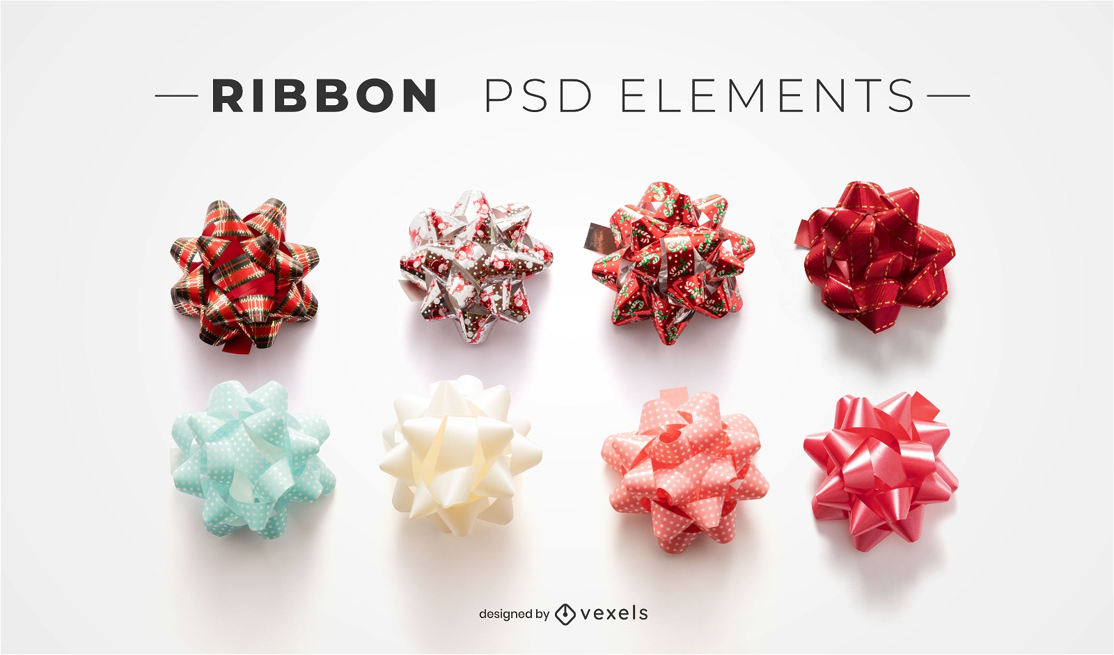 Ribbons psd elements for mockups