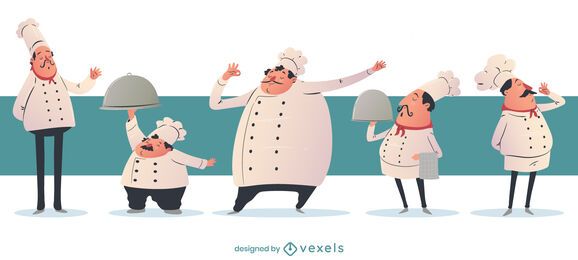Chef Cartoon Character Set