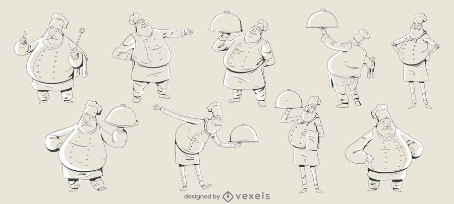 Stroke Chef People Design Set Stroke Chef People Design Set