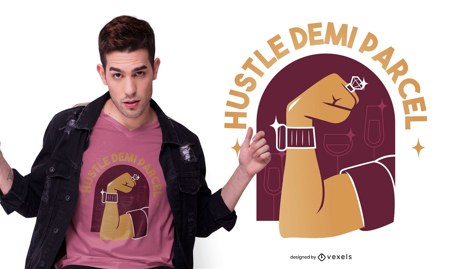 Hustle quote t-shirt design