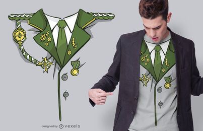 Diseño de camiseta de traje militar verde Diseño de camiseta de traje militar verde