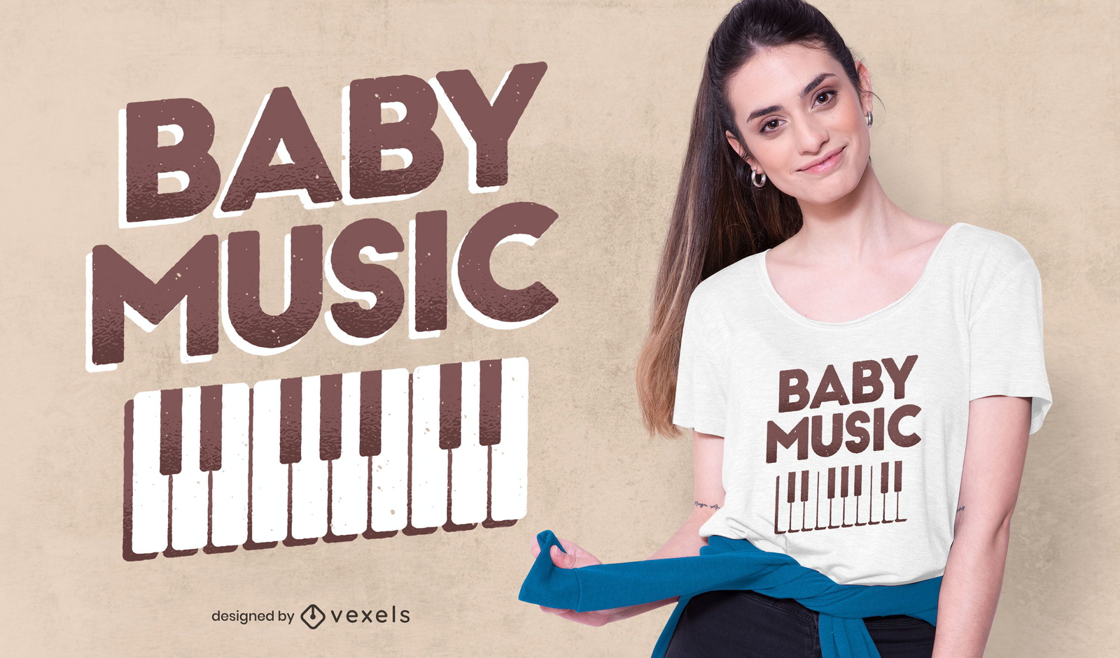 Diseño de camiseta de música para bebés.