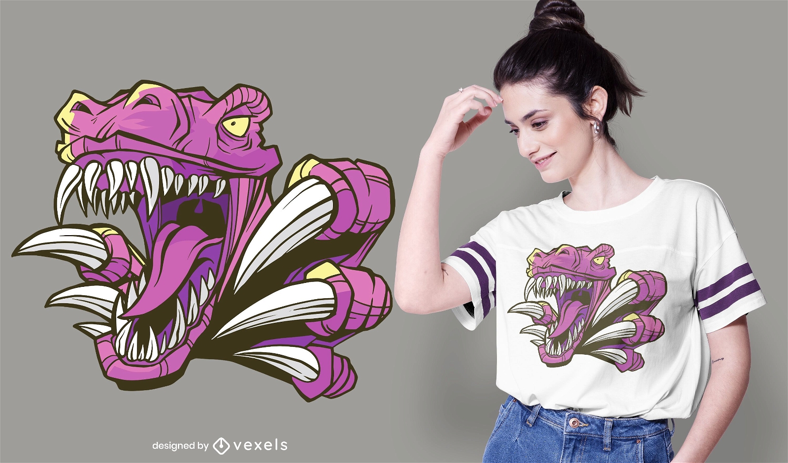Pink Raptor T-shirt Design