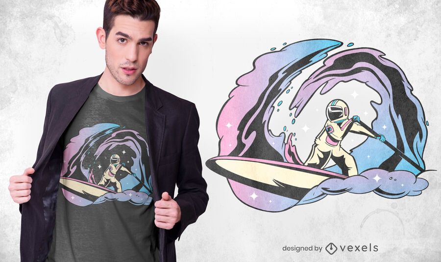 Space Paddleboarding T-shirt Design Space Paddleboarding T-shirt Design