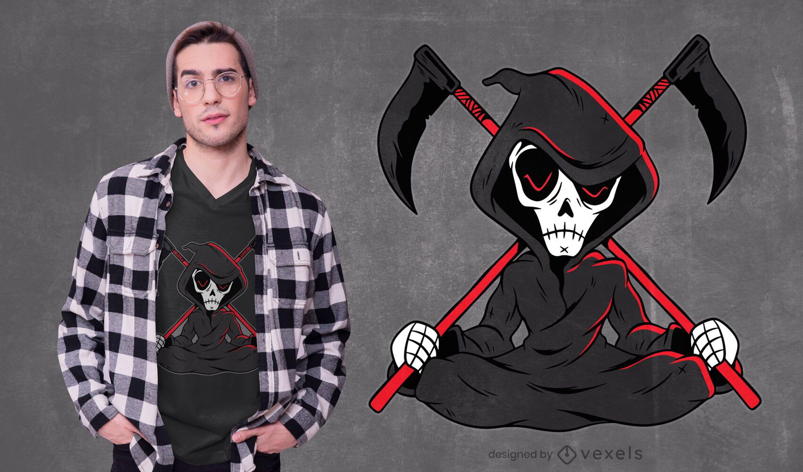 Diseño de camiseta grim reaper scythe
