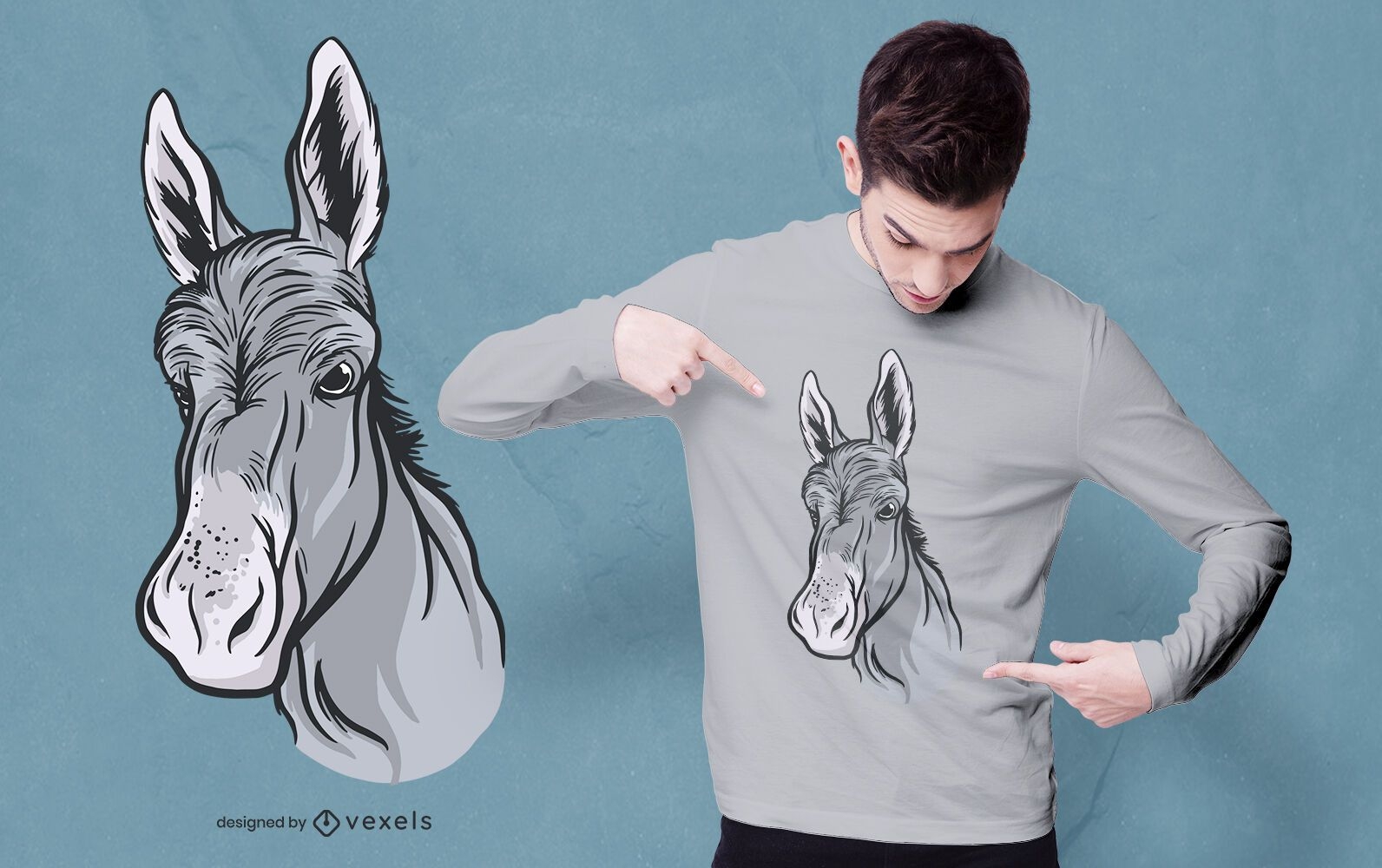 Donkeys head t-shirt design 