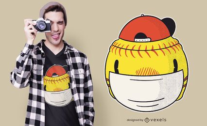 Softball Gesichtsmaske T-Shirt Design