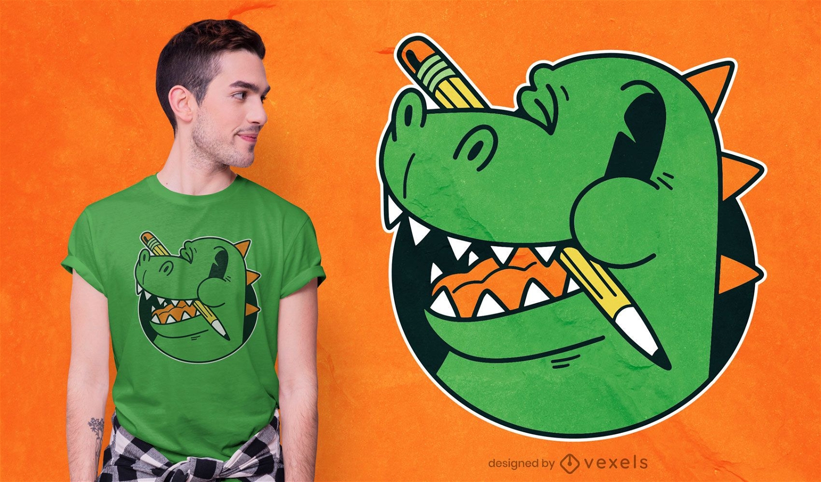 Cute School T-rex T-shirt Design
