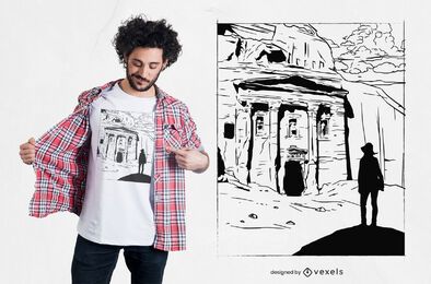 Petra Ruins T-shirt Design Petra Ruins T-shirt Design