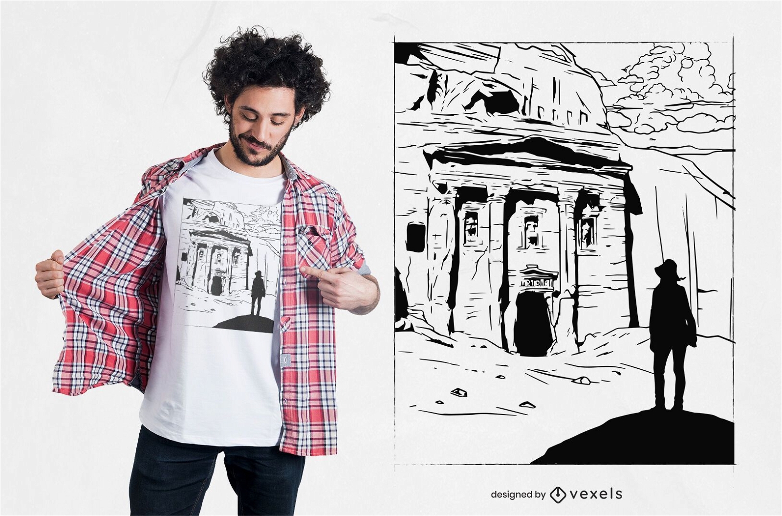 Design de camisetas Petra Ruins