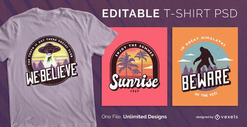 Abzeichen T-Shirt Design psd