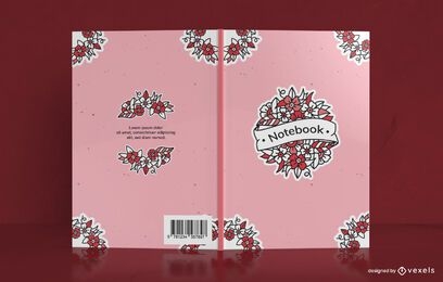 Diseño de portada de cuaderno floral de la vieja escuela
