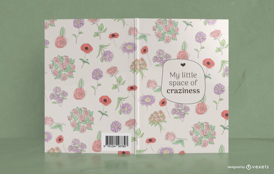 Floral Space of Craziness Book Cover Design Floral Space of Craziness Book Cover Design