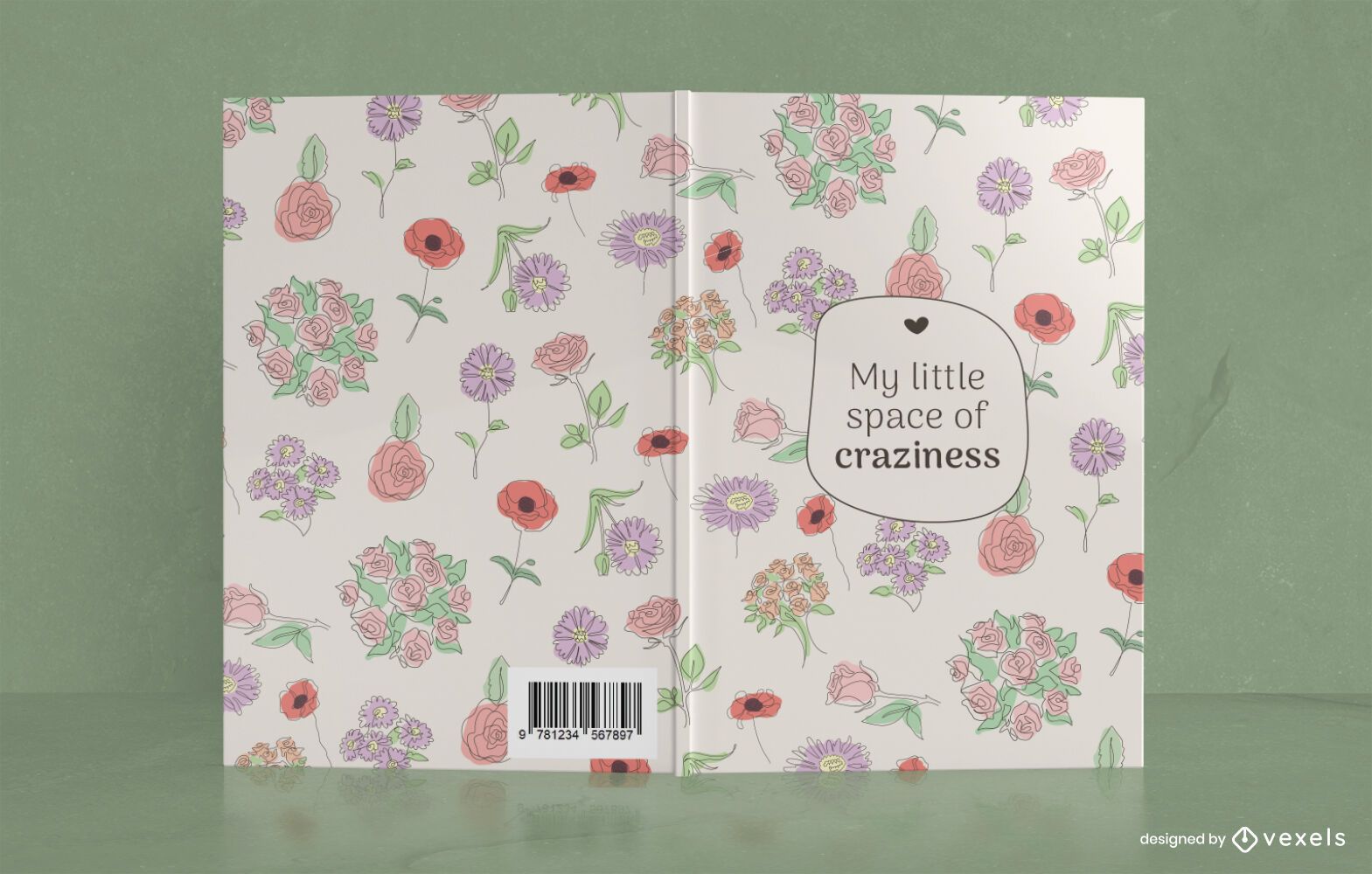 Floral Space of Craziness Book Cover Design