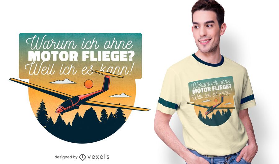 Flying without engine t-shirt design Flying without engine t-shirt design