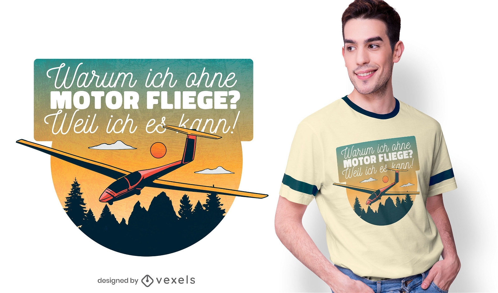 Flying without engine t-shirt design