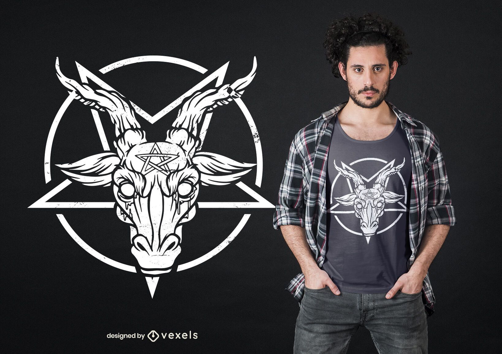 Baphomet Pentagramm T-Shirt Design