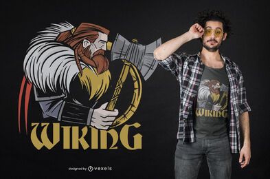 Diseño de camiseta lateral vikinga.