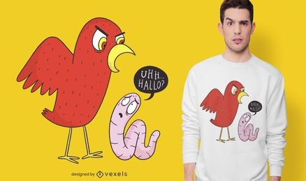 Bird and worm t-shirt design