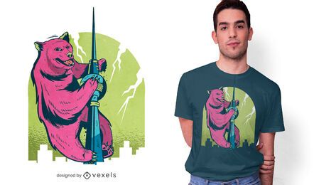 Bear tower t-shirt design