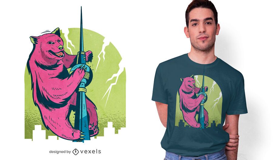 Bear tower t-shirt design Bear tower t-shirt design