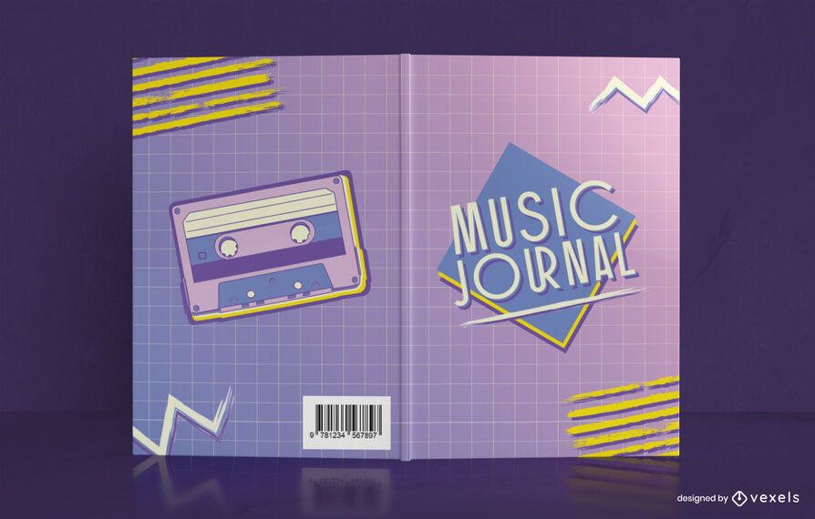 Diseño de portada de libro de diario musical de los 90 Diseño de portada de libro de diario musical de los 90
