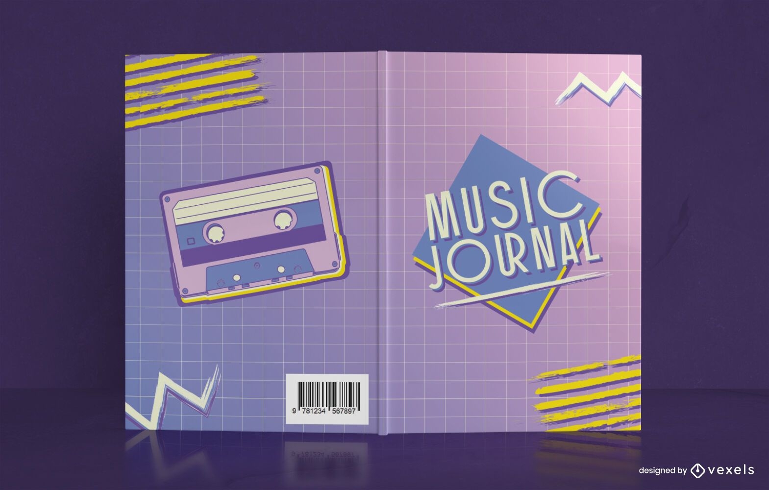 90er Jahre Musik Journal Buchcover Design