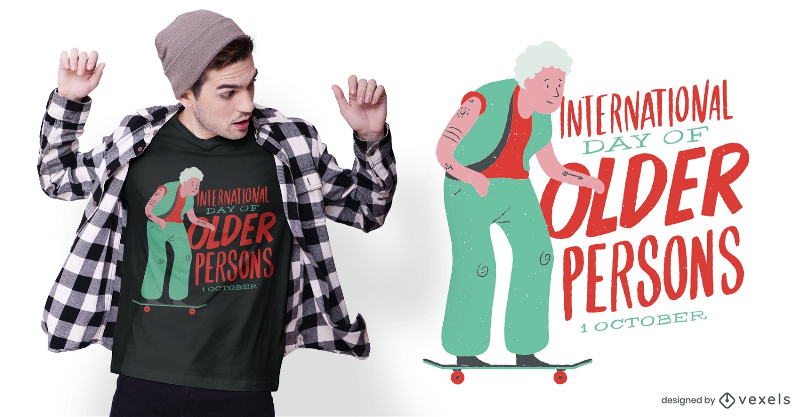 Old persons day t-shirt design