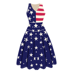 American patterned dress illustration PNG Design