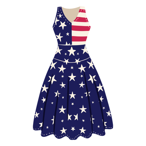 American patterned dress illustration - Transparent PNG & SVG vector file