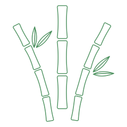 Bamboo green plant grass stroke PNG Design