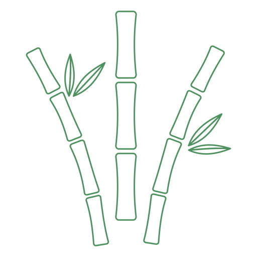 Traço de grama de planta verde de bambu Desenho PNG