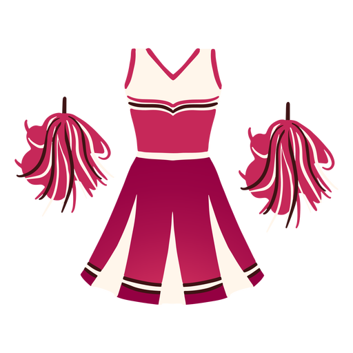 Cheerleader outfit costume flat PNG Design