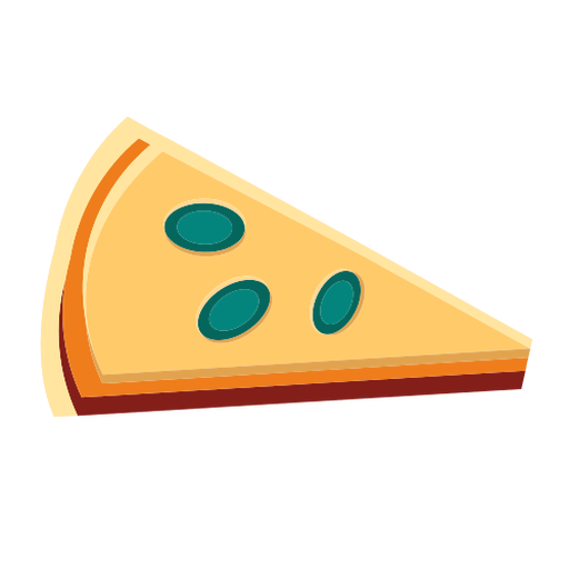 Rebanada de pizza de queso plana