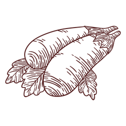 Berinjela vegetal desenhada à mão Desenho PNG