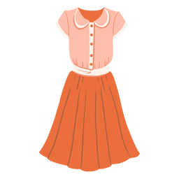 Female vintage outfit illustration PNG Design